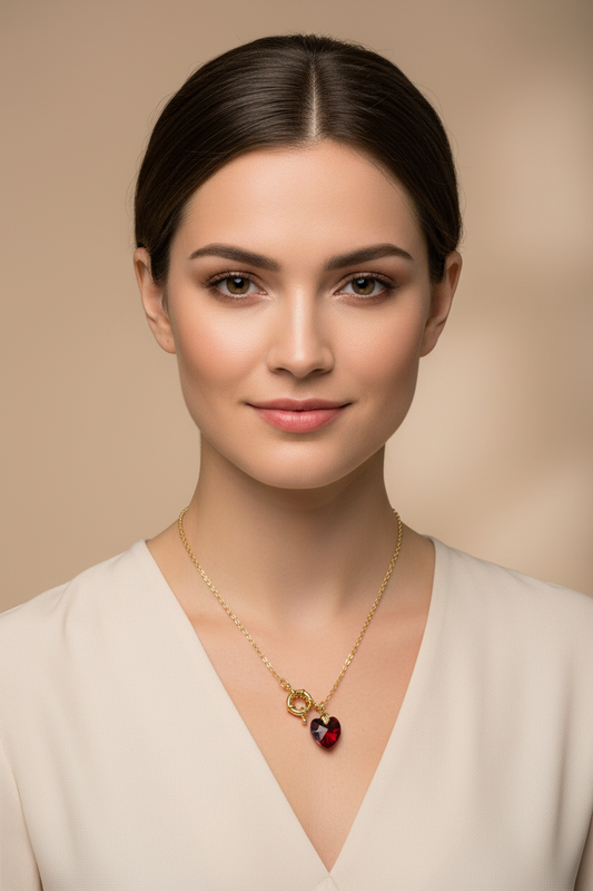 Gold Heart Charm Necklace