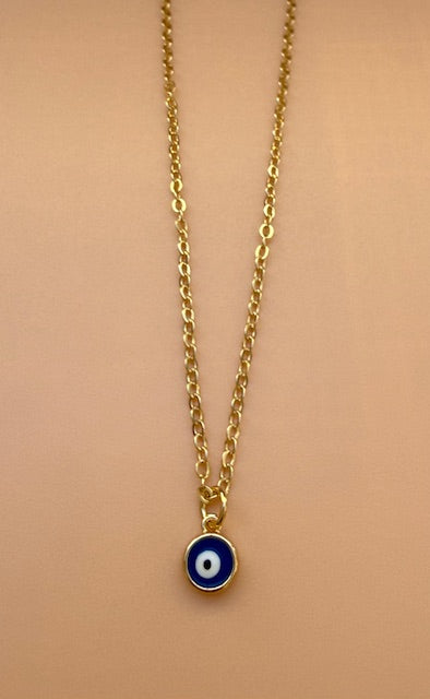 Blue Evil Eye Charm Necklace