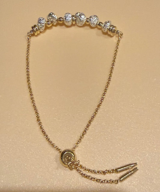 Slider Bracelet with Silver Lava Gemstones