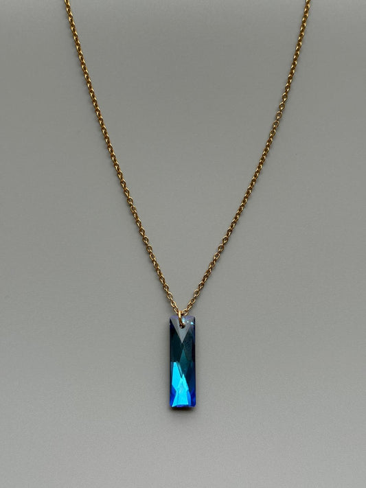 Bermuda Blue Crystal Pendant Necklace