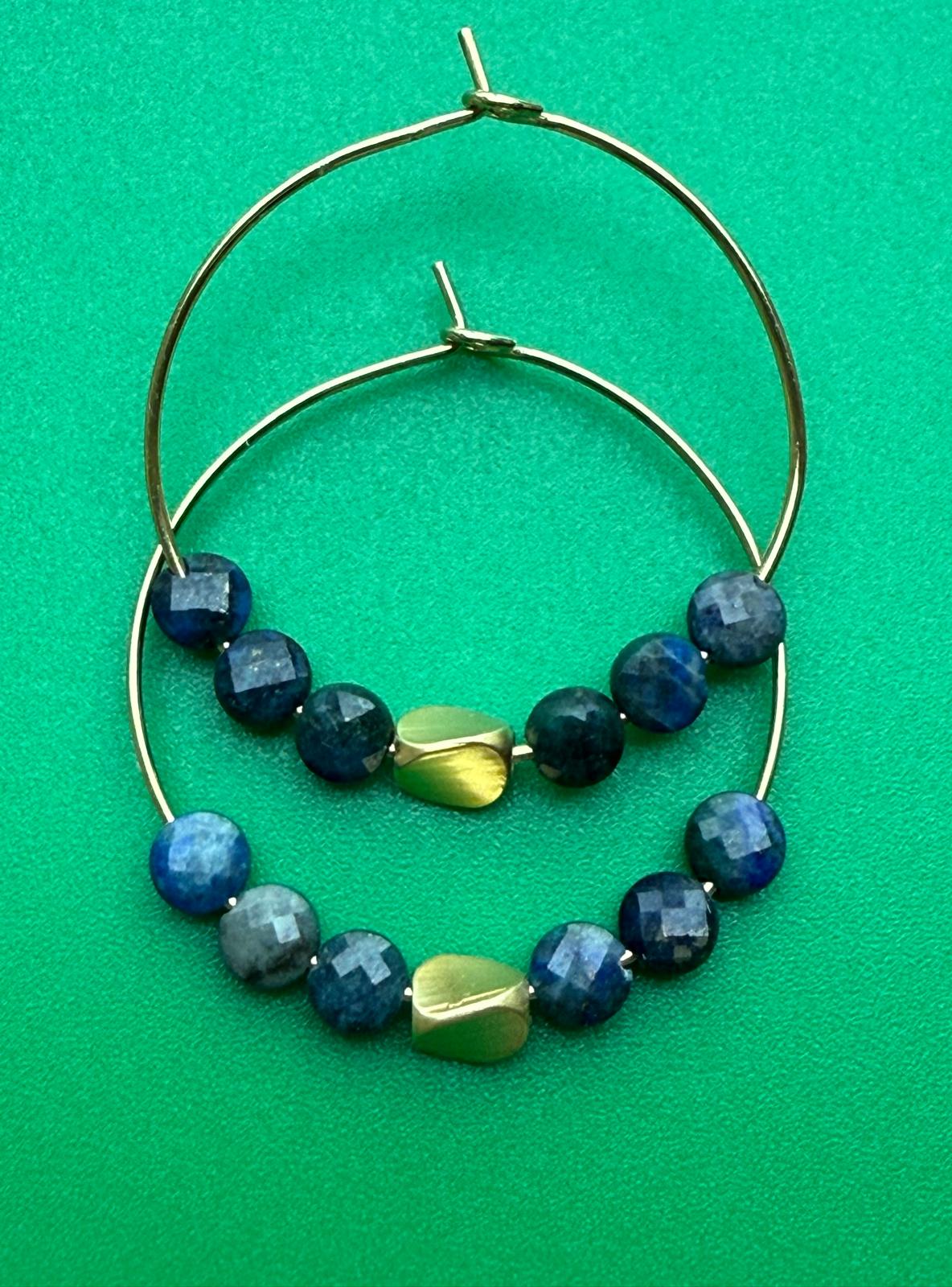 Lapiz Lazuli Hoops
