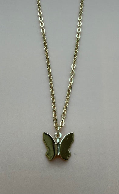 Gold Butterfly Pendant Necklace
