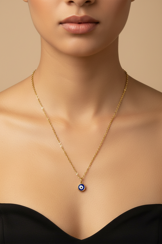 Blue Evil Eye Charm Necklace