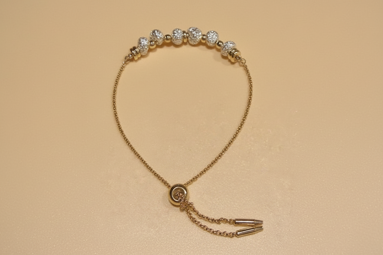 Slider Bracelet with Silver Lava Gemstones