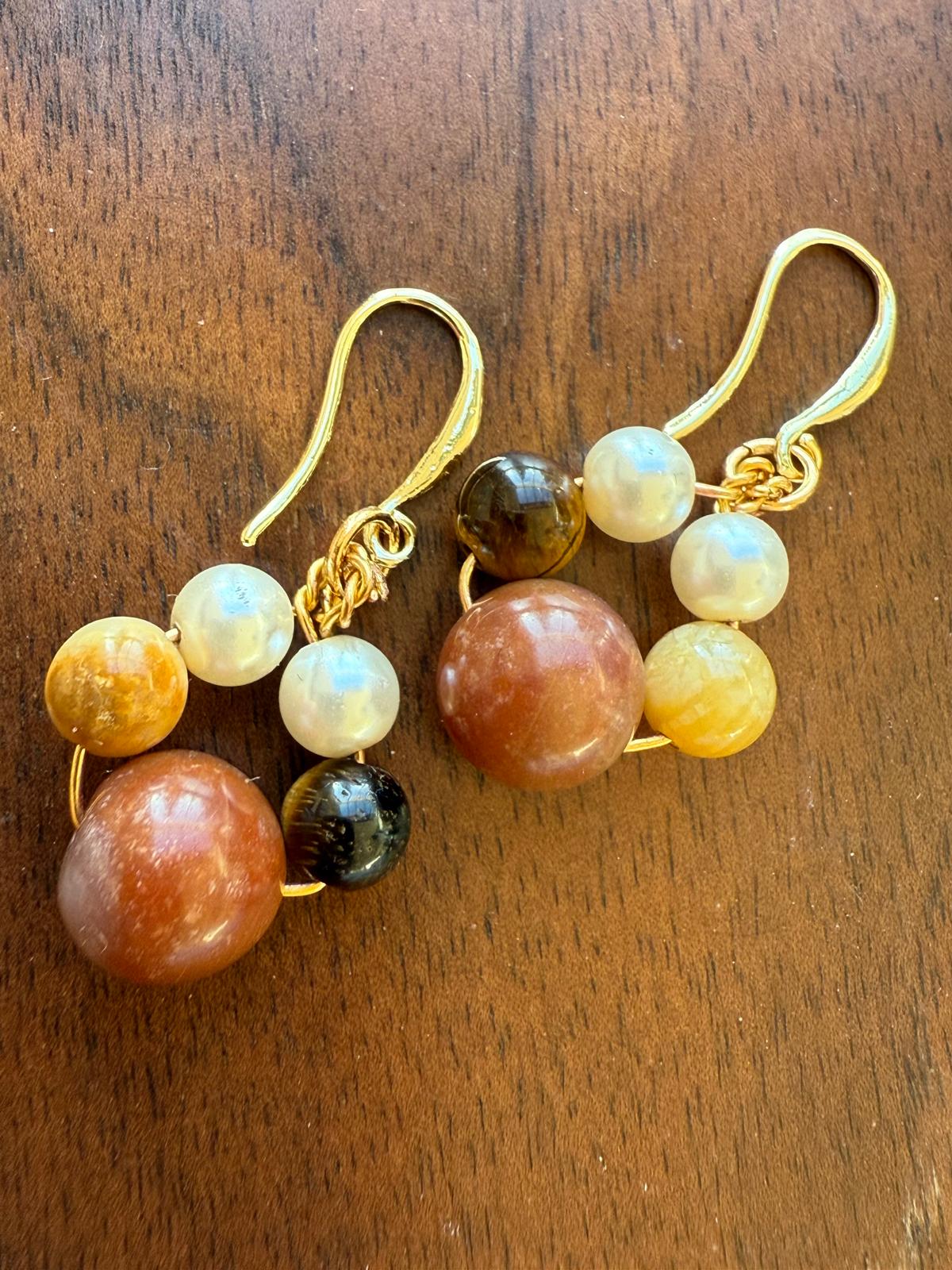 Mixed Gemstone Drop Earrings