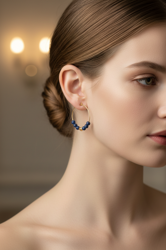 Lapiz Lazuli Hoops