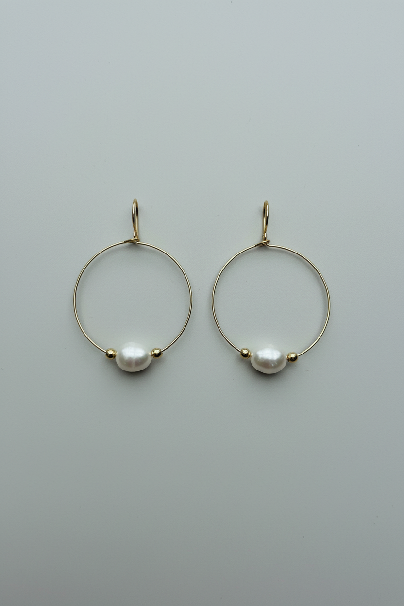 Freshwater Pearl Hoop Earrings