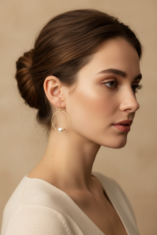 Freshwater Pearl Hoop Earrings