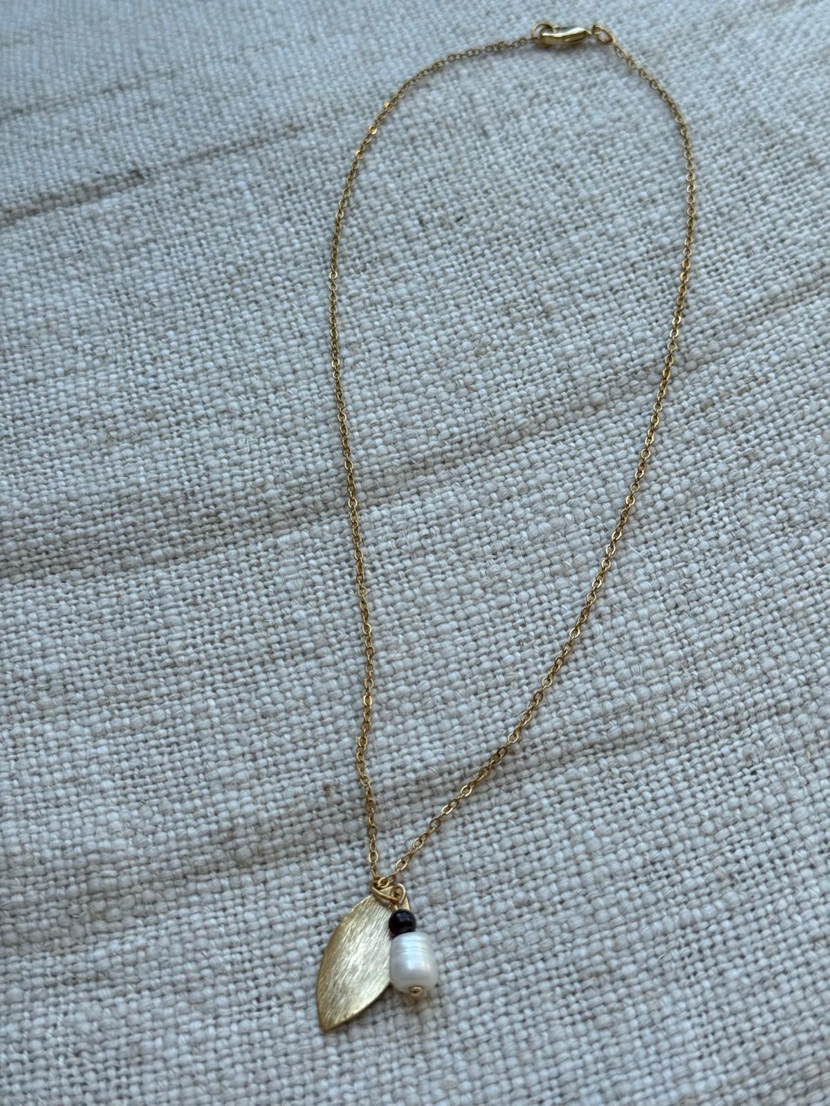 Pearl and Gold Charm Necklace