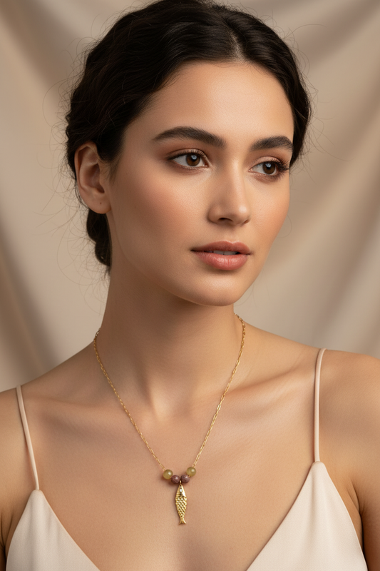 CZ Fish Pendant Necklace